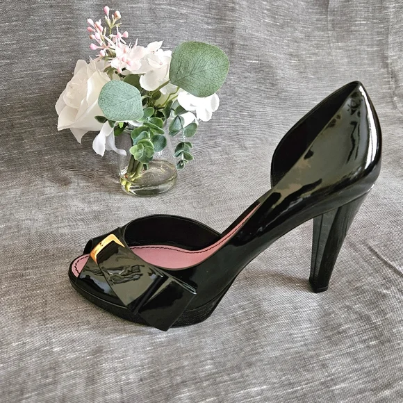 Louis Vuitton Patent Leather Open-Toe Luxury Pump Heels Size 7.5 US (Worn 2x) - Picture 8 of 16